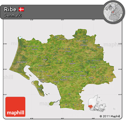 Satellite Map of Ribe, cropped outside
