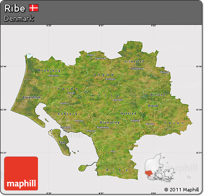 Satellite Map of Ribe, cropped outside