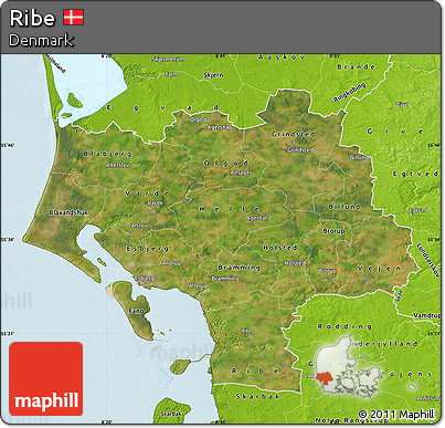 Satellite Map of Ribe, physical outside