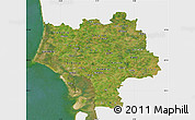 Satellite Map of Ribe, single color outside