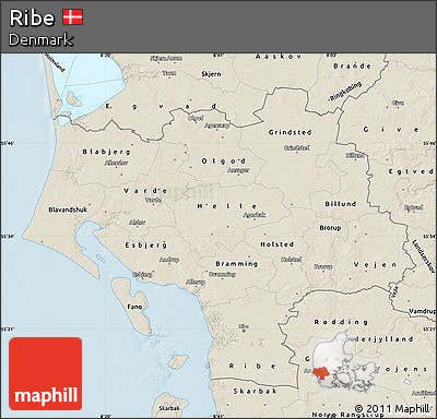Shaded Relief Map of Ribe