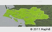 Physical Panoramic Map of Ribe, darken, semi-desaturated