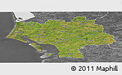 Satellite Panoramic Map of Ribe, desaturated