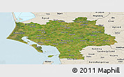 Satellite Panoramic Map of Ribe, shaded relief outside