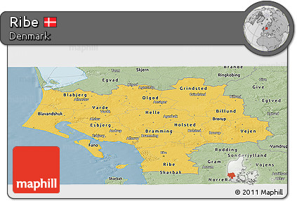 Savanna Style Panoramic Map of Ribe