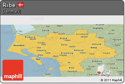Savanna Style Panoramic Map of Ribe