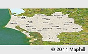 Shaded Relief Panoramic Map of Ribe, satellite outside