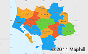 Political Simple Map of Ribe, single color outside