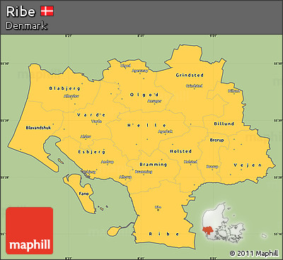 Savanna Style Simple Map of Ribe, cropped outside