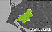 Physical 3D Map of Varde, darken, desaturated