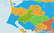 Physical 3D Map of Varde, political outside