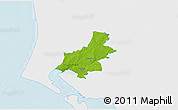 Physical 3D Map of Varde, single color outside