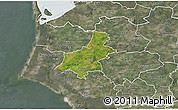 Satellite 3D Map of Varde, semi-desaturated