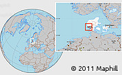 Gray Location Map of Varde, highlighted country, highlighted parent region