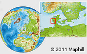 Physical Location Map of Varde, within the entire country