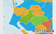 Physical Map of Varde, political outside
