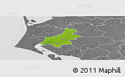 Physical Panoramic Map of Varde, desaturated