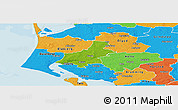 Physical Panoramic Map of Varde, political outside