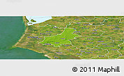 Physical Panoramic Map of Varde, satellite outside