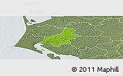 Physical Panoramic Map of Varde, semi-desaturated