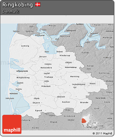 Gray 3D Map of Ringkobing
