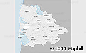 Gray 3D Map of Ringkobing, single color outside