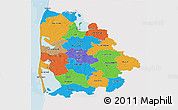 Political 3D Map of Ringkobing, single color outside