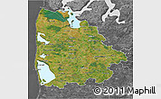Satellite 3D Map of Ringkobing, desaturated