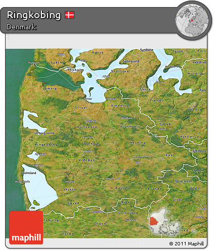 Satellite 3D Map of Ringkobing