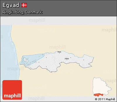 Classic Style 3D Map of Egvad, single color outside