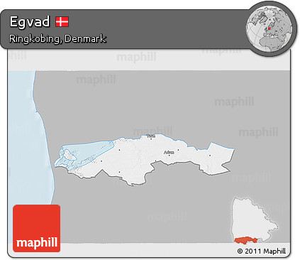 Gray 3D Map of Egvad, single color outside