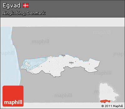 Gray 3D Map of Egvad, single color outside