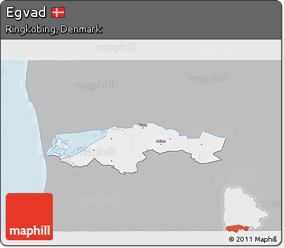 Gray 3D Map of Egvad, single color outside