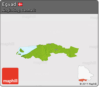 Physical 3D Map of Egvad, cropped outside
