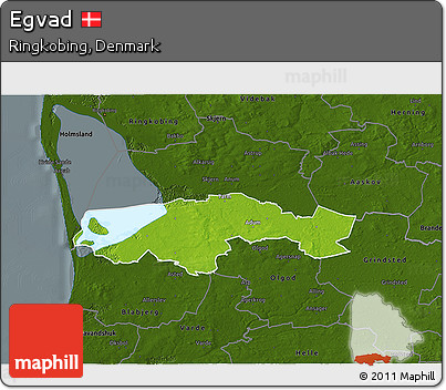 Physical 3D Map of Egvad, darken