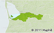 Physical 3D Map of Egvad, lighten