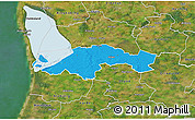 Political 3D Map of Egvad, satellite outside