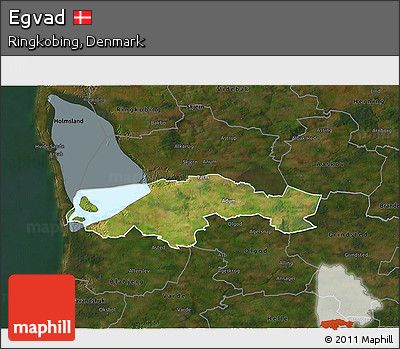 Satellite 3D Map of Egvad, darken