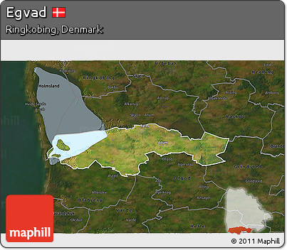 Satellite 3D Map of Egvad, darken