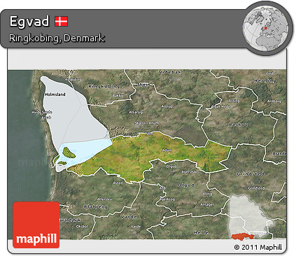 Satellite 3D Map of Egvad, semi-desaturated
