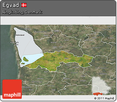 Satellite 3D Map of Egvad, semi-desaturated