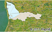 Shaded Relief 3D Map of Egvad, satellite outside