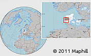 Gray Location Map of Egvad, highlighted country, highlighted parent region, hill shading
