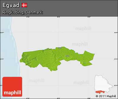 Physical Map of Egvad, single color outside