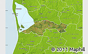 Satellite Map of Egvad, physical outside