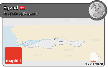 Classic Style Panoramic Map of Egvad, single color outside