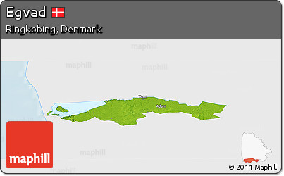 Physical Panoramic Map of Egvad, single color outside
