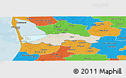 Shaded Relief Panoramic Map of Egvad, political outside