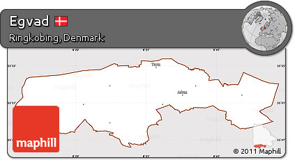 Classic Style Simple Map of Egvad, cropped outside