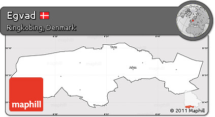 Silver Style Simple Map of Egvad, cropped outside